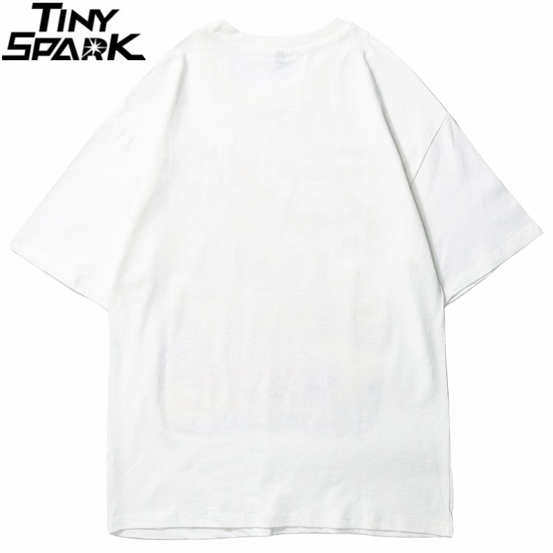 Japanese Harajuku T-Shirt Men Summer Hip Hop T Shirts Noodle Ship Cartoon Streetwear Tshirts Short Sleeve Casual Top Cotton-4