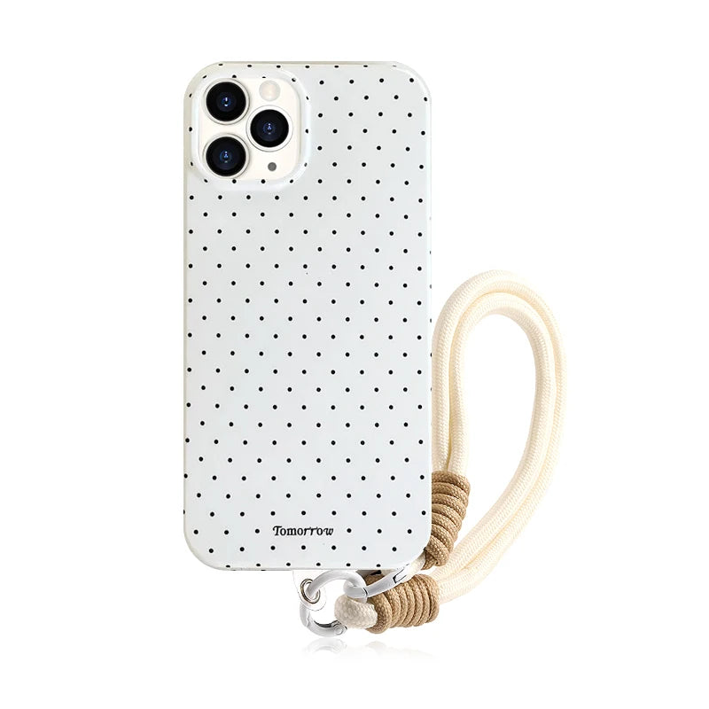 INS Polka Dot Small Fresh Mobile Phone Case for iPhone 17 16 15 14 13 12 Pro Max 11 Ultra Slim Shockproof Cover for iPhone 17Pro
