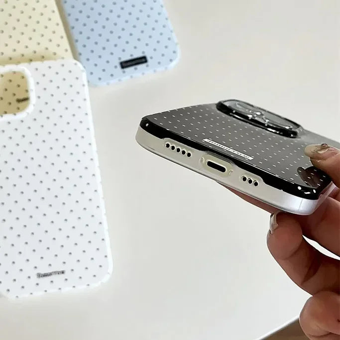 INS Polka Dot Small Fresh Mobile Phone Case for iPhone 17 16 15 14 13 12 Pro Max 11 Ultra Slim Shockproof Cover for iPhone 17Pro