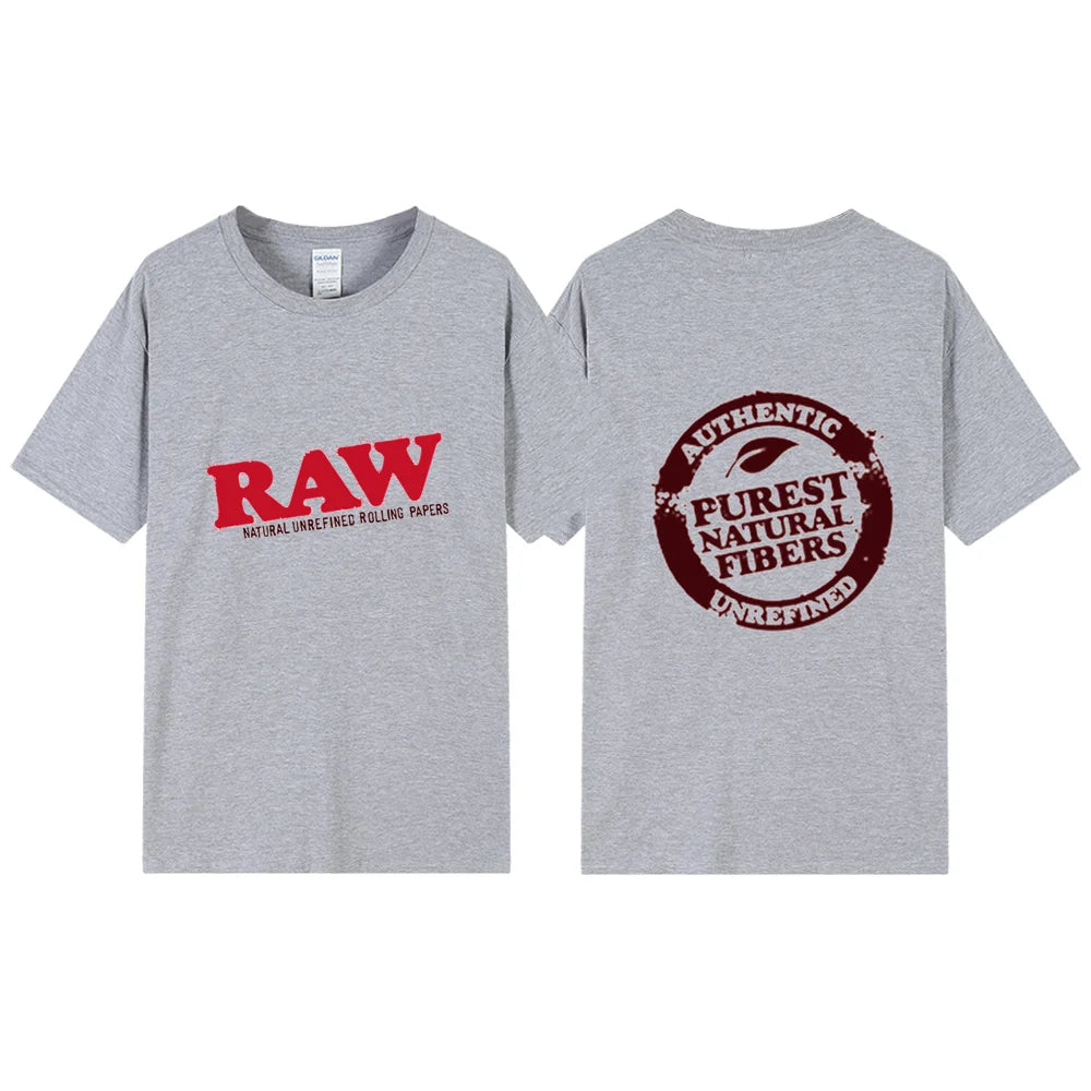 Summer New Men's Raw T Shirts Oversized Loose Clothes Retro