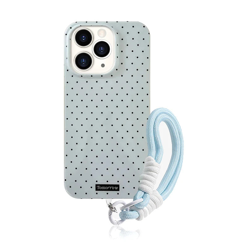 INS Polka Dot Small Fresh Mobile Phone Case for iPhone 17 16 15 14 13 12 Pro Max 11 Ultra Slim Shockproof Cover for iPhone 17Pro