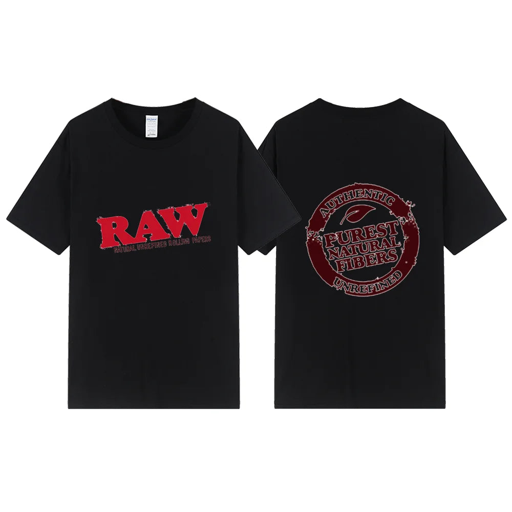 Summer New Men's Raw T Shirts Oversized Loose Clothes Retro