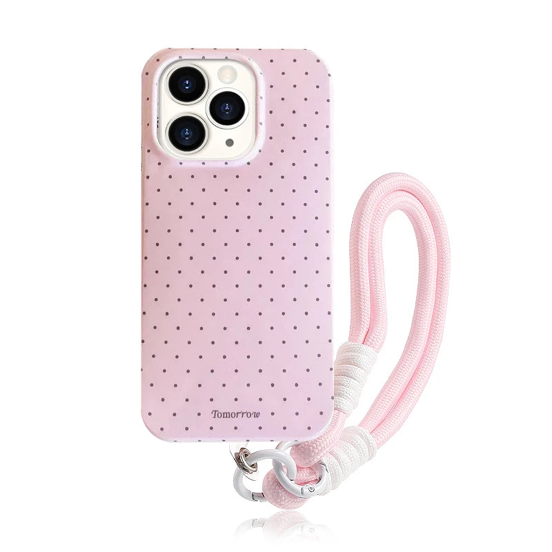 INS Polka Dot Small Fresh Mobile Phone Case for iPhone 17 16 15 14 13 12 Pro Max 11 Ultra Slim Shockproof Cover for iPhone 17Pro