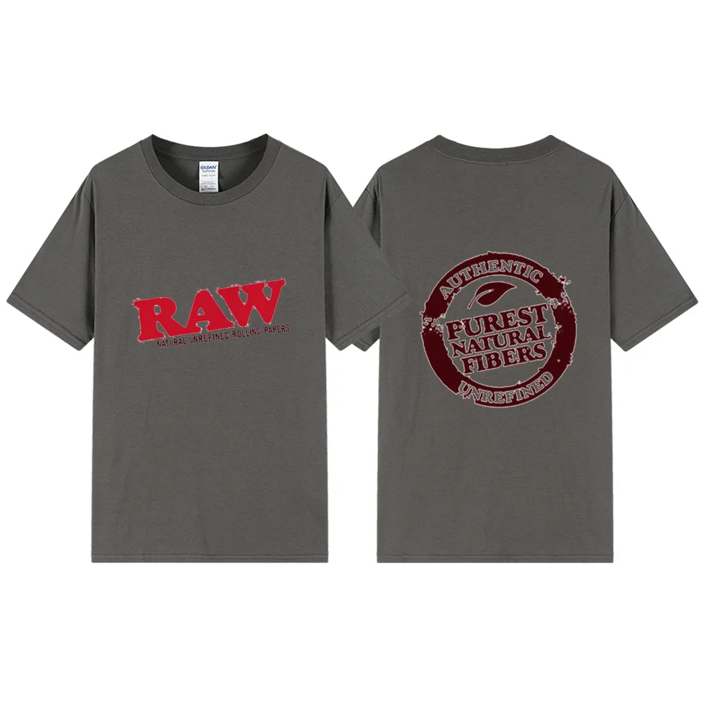 Summer New Men's Raw T Shirts Oversized Loose Clothes Retro
