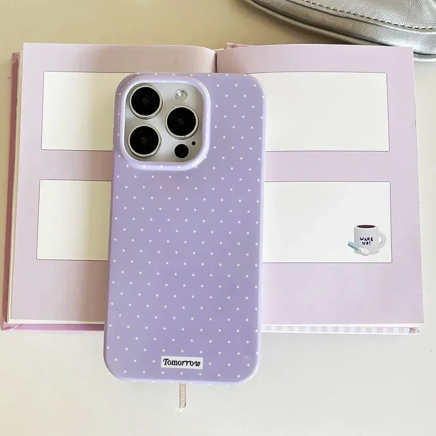 INS Polka Dot Small Fresh Mobile Phone Case for iPhone 17 16 15 14 13 12 Pro Max 11 Ultra Slim Shockproof Cover for iPhone 17Pro