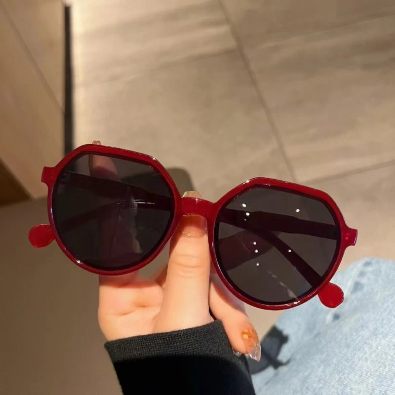Sunglasses for Women Geometry Shape Frame Fashion Glasses Vintage Big Sunshades Shades