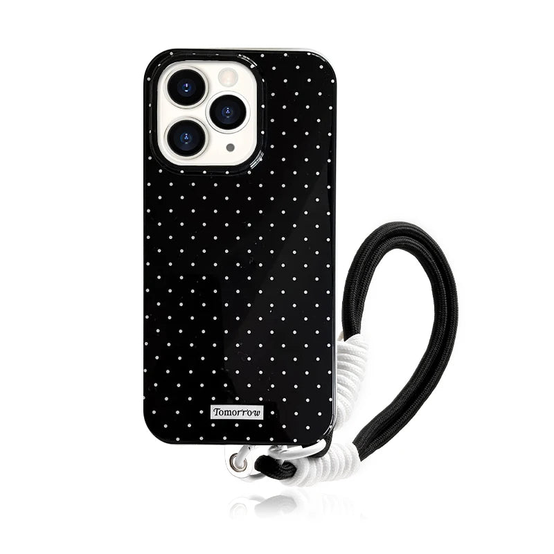 INS Polka Dot Small Fresh Mobile Phone Case for iPhone 17 16 15 14 13 12 Pro Max 11 Ultra Slim Shockproof Cover for iPhone 17Pro