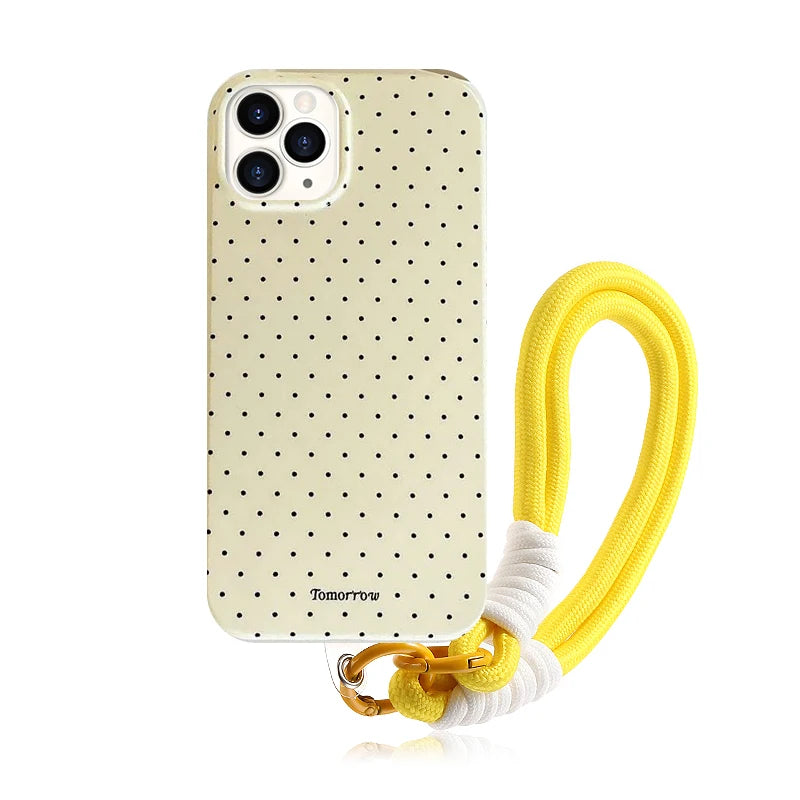 INS Polka Dot Small Fresh Mobile Phone Case for iPhone 17 16 15 14 13 12 Pro Max 11 Ultra Slim Shockproof Cover for iPhone 17Pro