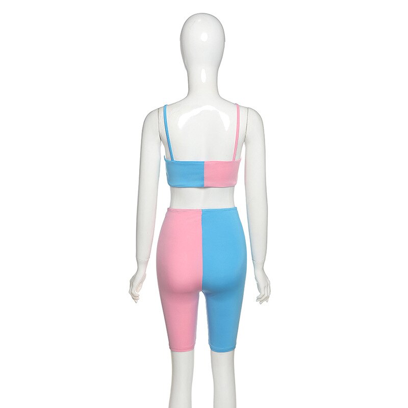 Seamless Patchwork Yoga Tracksuit Set Women Gym Clothing Sleeves Crop Top Shorts Sexy Fitness Sportswear Running Workout Suit-3
