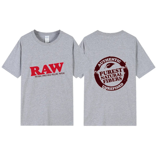 Summer New Men's Raw T Shirts Oversized Loose Clothes Retro