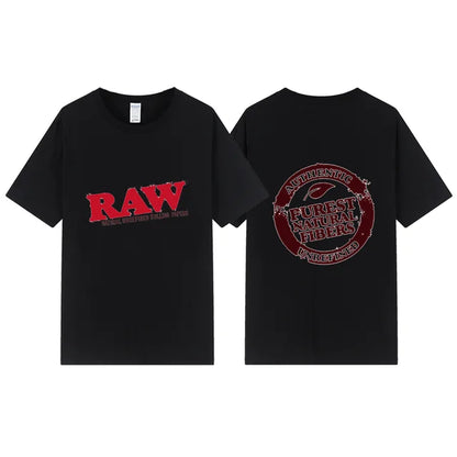 Summer New Men's Raw T Shirts Oversized Loose Clothes Retro