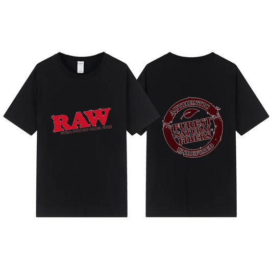 Summer New Men's Raw T Shirts Oversized Loose Clothes Retro