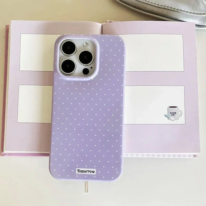 INS Polka Dot Small Fresh Mobile Phone Case for iPhone 17 16 15 14 13 12 Pro Max 11 Ultra Slim Shockproof Cover for iPhone 17Pro